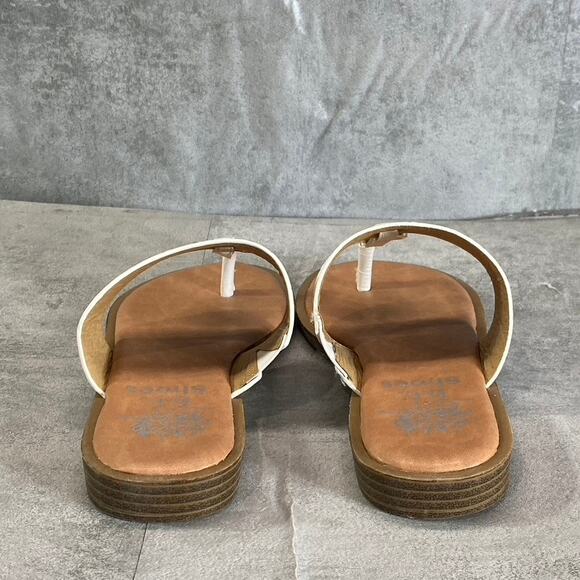 GC SHOES Women’s White Candace Memory Foam Thong Slip-On Flat Sandals SZ 6 - Picture 5 of 9